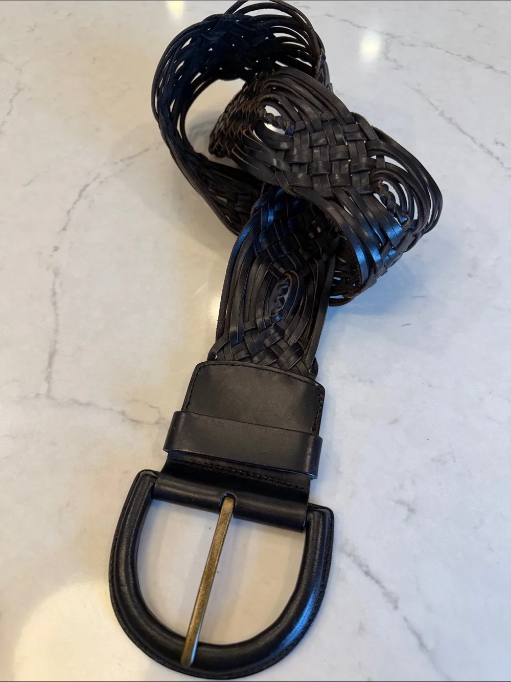 Hobo wide woven leather belt size large